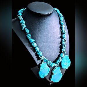 Howlite Turquoise Color Stones Necklace